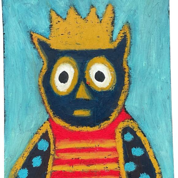 John Sperry Outsider Southern Folk Art “Owl” Painting 24” X 11” - Picture 3 of 6